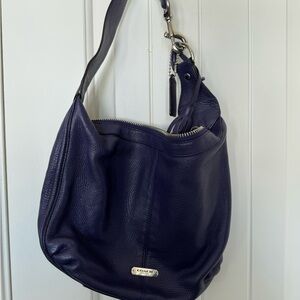 Coach purple Hobo Leather Bag with Silver Hardware